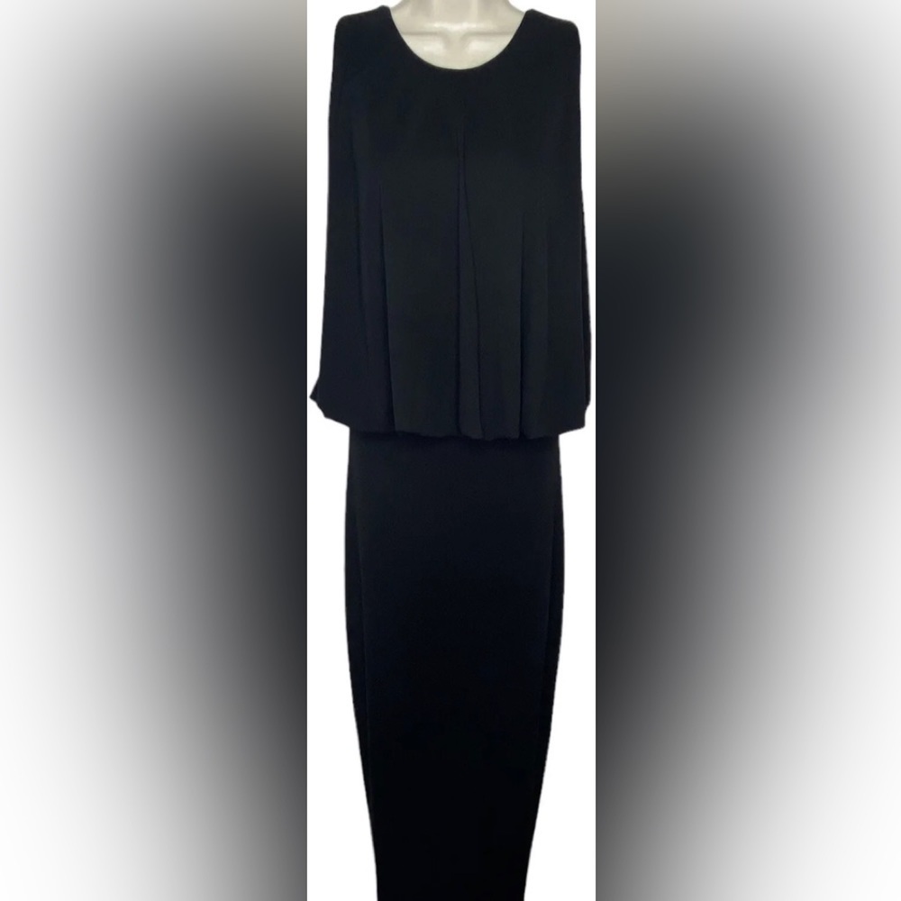 Caribbean Queen Sheath Pencil Dress M Black Backless Sleeveless Gold Zipper Back